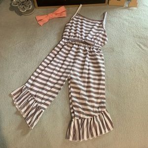 Grey and white jumpsuit